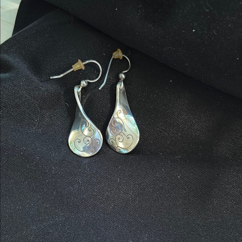 Brighton Silver Twirl Earrings with Intricate Filigree